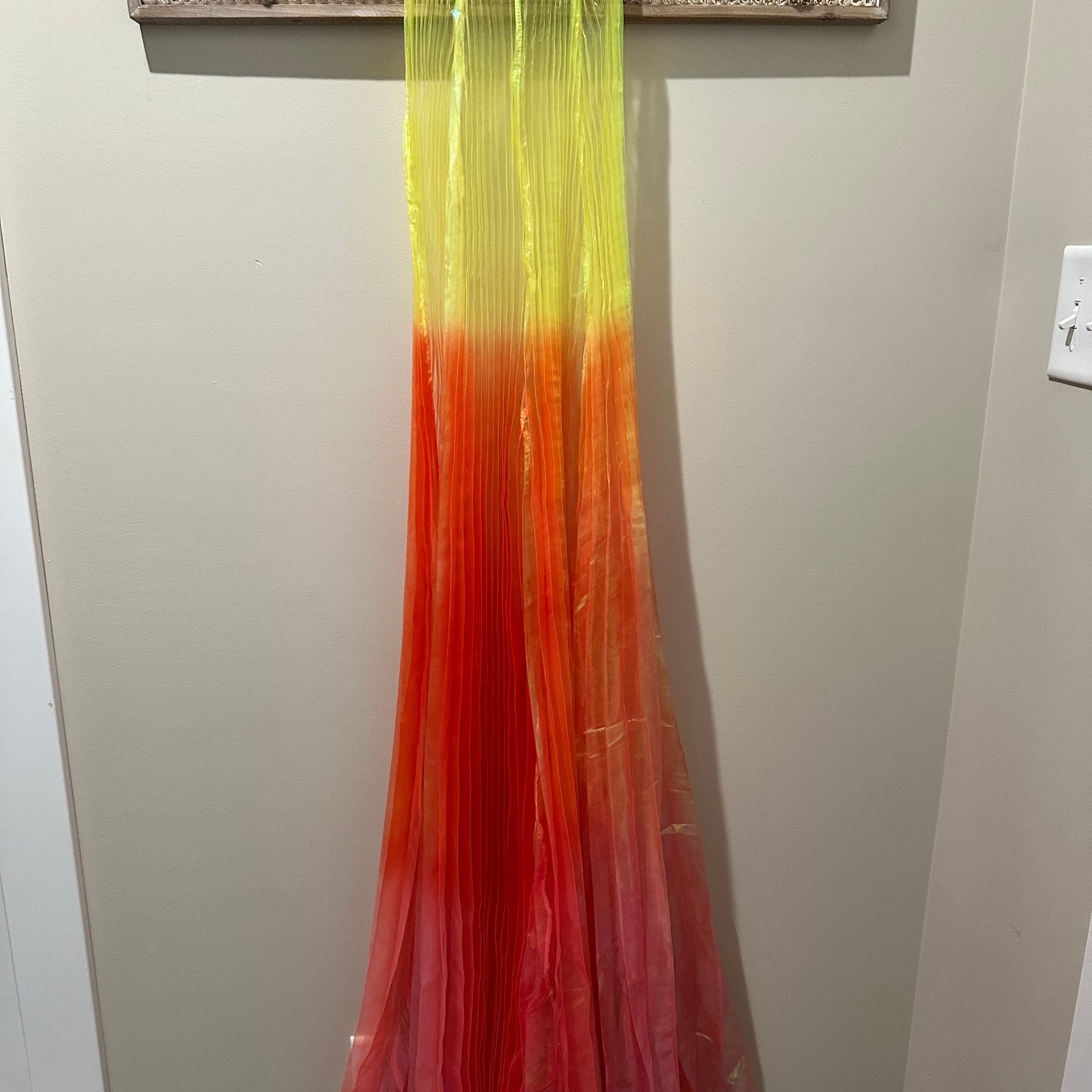 Ombre Pleated Silk Fan Veils